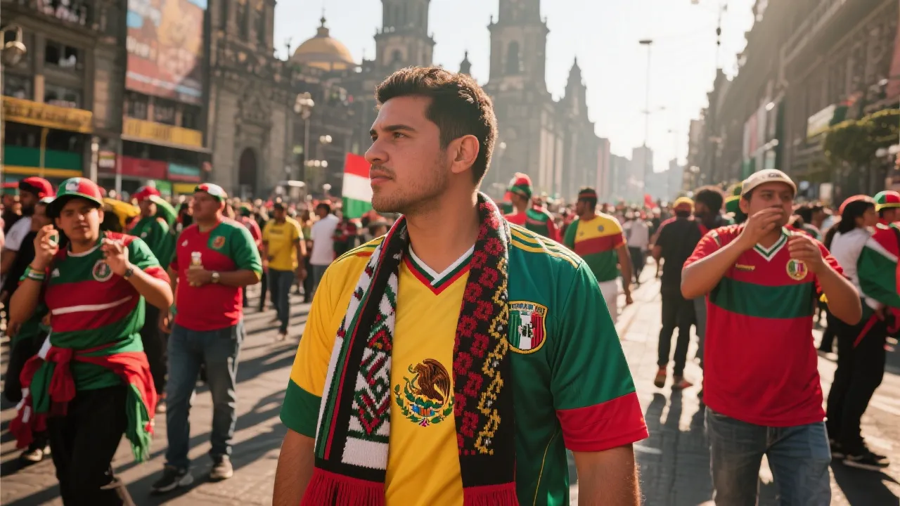 墨西哥城街头观赛氛围:色彩穿搭与球迷文化的热烈场景